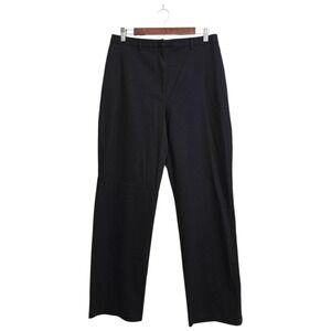 Eddie Bauer Vintage Black High Rise Flat Front Straight Leg Trousers Sz 12